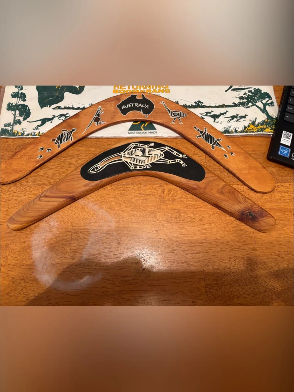 AUSTRALIAN WOODEN BOOMERANGS With RETURNING M & H Levy Marrickville, Australia